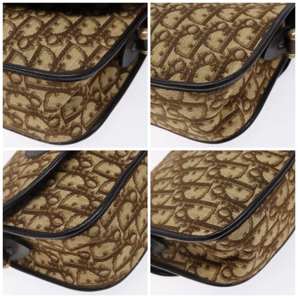 Christian Dior Trotter Canvas Shoulder Bag Brown Gold Auth 141500 - Picture 15 of 16